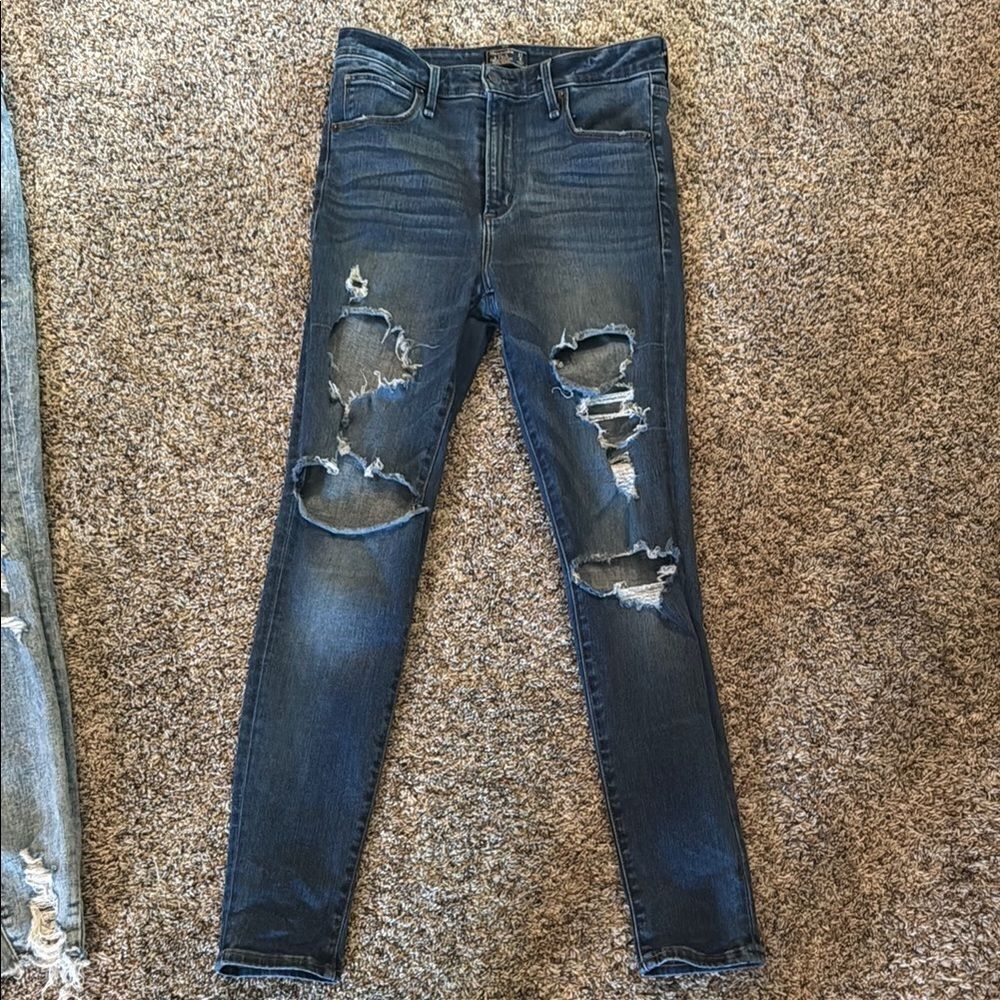 Distressed Abercrombie Blue Women's Jeans